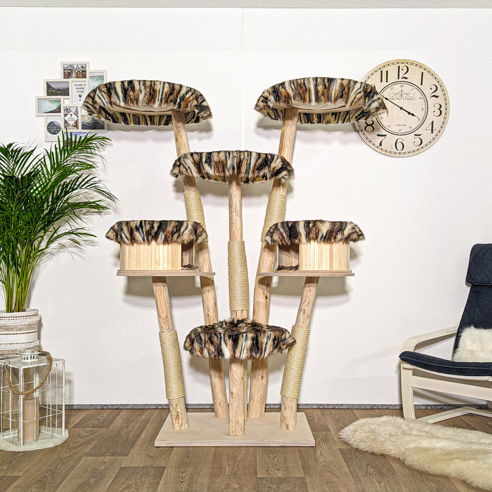 Naturkratzbaum C0055 Kratzbaum Natur Holz Design 180 cm hoch Katzenbaum