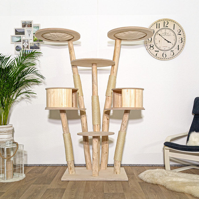 Naturkratzbaum C0055 Kratzbaum Natur Holz Design 180 cm hoch Katzenbaum