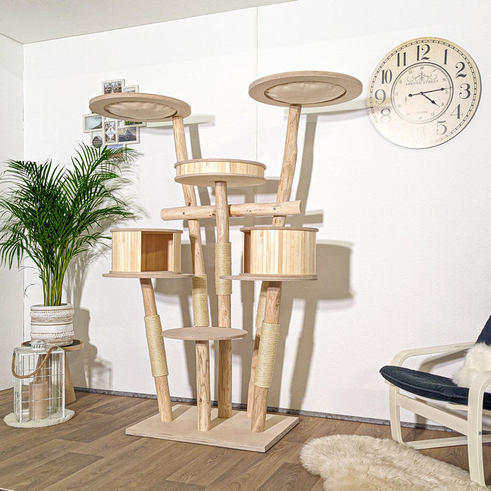 Naturkratzbaum C0056 Kratzbaum Natur Holz Design 181 cm hoch Katzenbaum