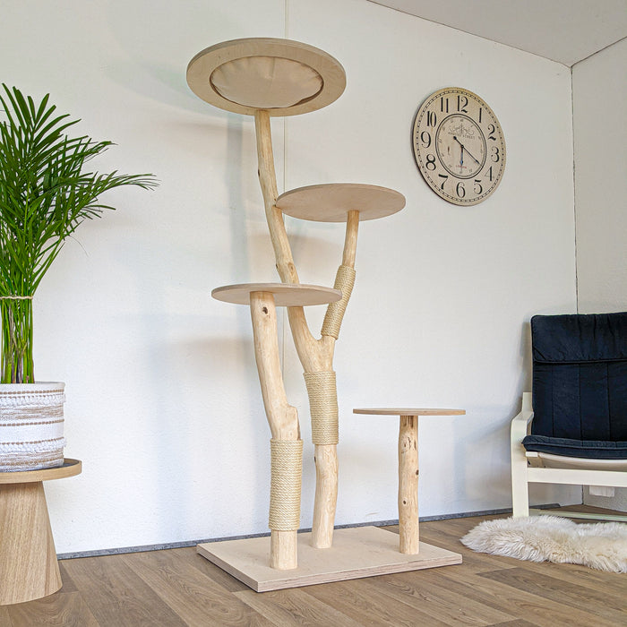 Naturkratzbaum 4569 Kratzbaum Natur Holz Design 175 cm hoch Katzenbaum