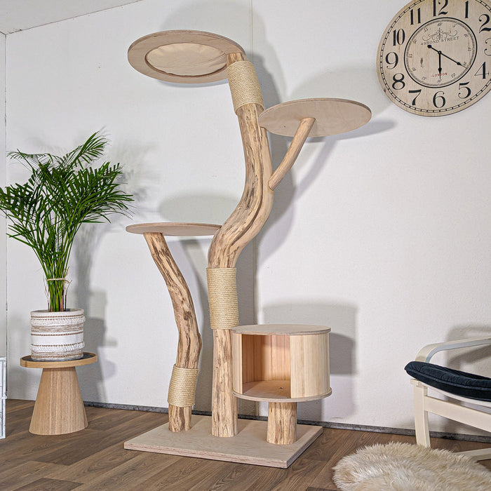 Naturkratzbaum 4601 Kratzbaum Natur Holz Design 188 cm hoch Katzenbaum