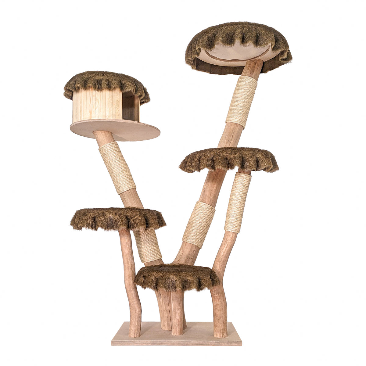 Naturkratzbaum 4616 Kratzbaum Natur Holz Design 190 cm hoch Katzenbaum