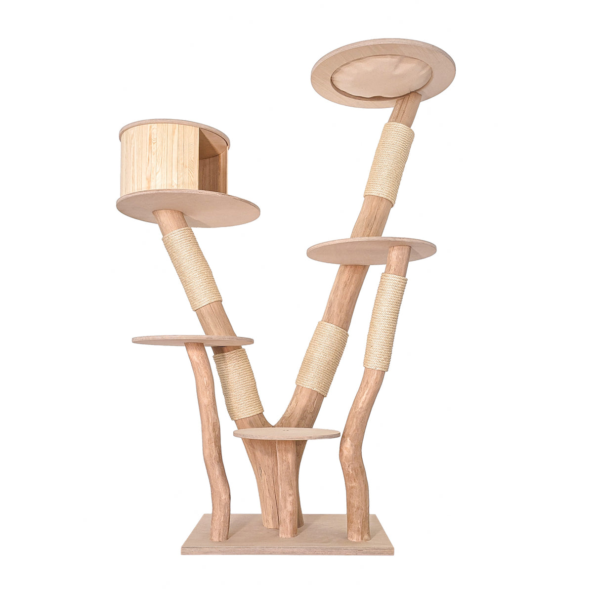 Naturkratzbaum 4616 Kratzbaum Natur Holz Design 190 cm hoch Katzenbaum