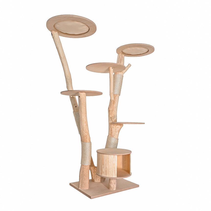 Naturkratzbaum 4627 Kratzbaum Natur Holz Design 200 cm hoch Katzenbaum
