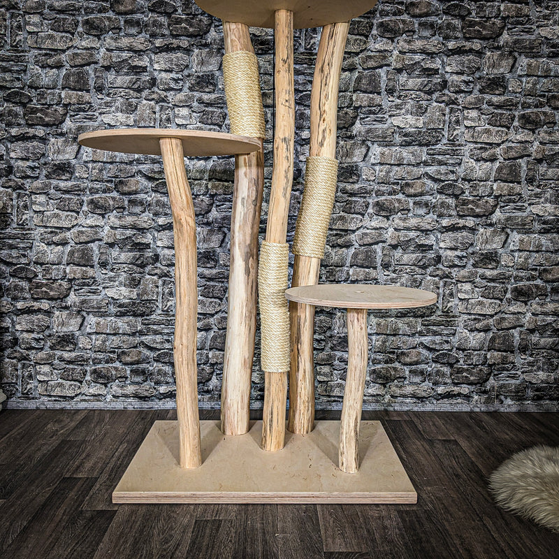 Naturkratzbaum 3876 Kratzbaum Natur Holz Design 175 cm hoch Katzenbaum