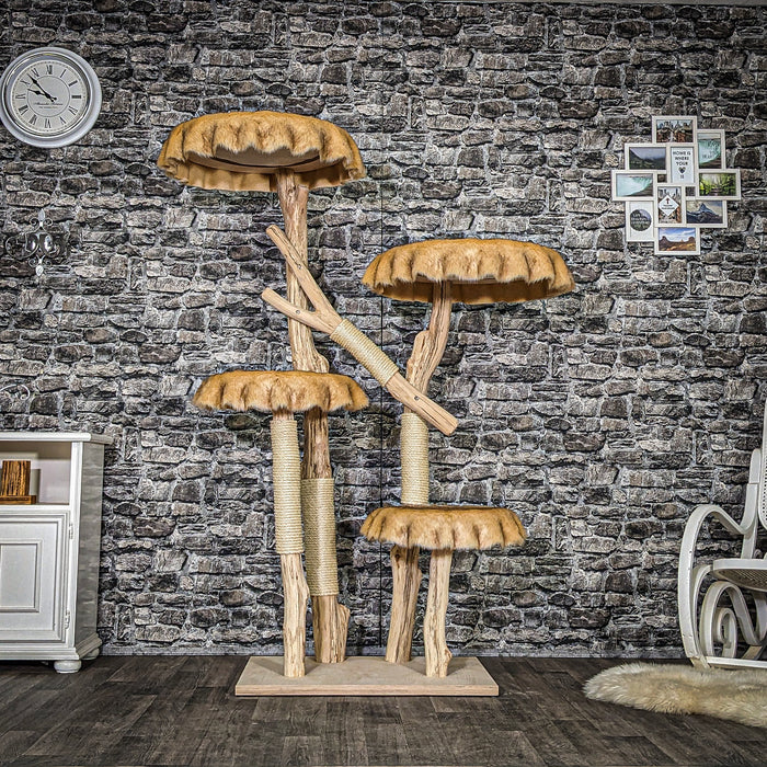 Naturkratzbaum 3877 Kratzbaum Natur Holz Design 175 cm hoch Katzenbaum