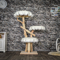 Naturkratzbaum 3883 Kratzbaum Natur Holz Design 150 cm hoch Katzenbaum