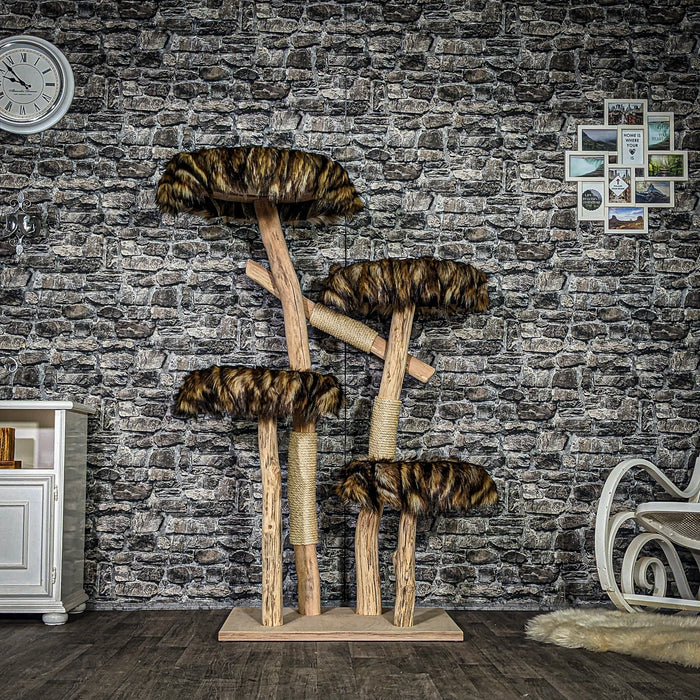 RESERVIERT - Naturkratzbaum 3899 Kratzbaum Natur Holz Design 155 cm hoch Katzenbaum