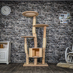 Naturkratzbaum 3908 Kratzbaum Natur Holz Design 175 cm hoch Katzenbaum