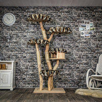 Naturkratzbaum 3916 Kratzbaum Natur Holz Design 195 cm hoch Katzenbaum