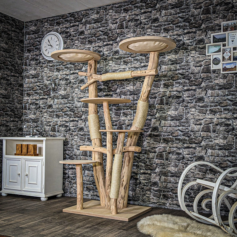 Naturkratzbaum 3944 Kratzbaum Natur Holz Design 175 cm hoch Katzenbaum