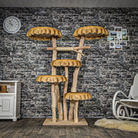 Naturkratzbaum 3955 Kratzbaum Natur Holz Design 170 cm hoch Katzenbaum