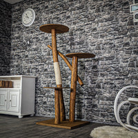 Naturkratzbaum 3959 Kratzbaum Natur Holz Design 155 cm hoch Katzenbaum