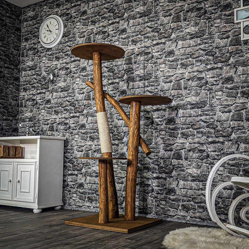 Naturkratzbaum 3959 Kratzbaum Natur Holz Design 155 cm hoch Katzenbaum