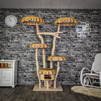 Naturkratzbaum 3962 Kratzbaum Natur Holz Design 195 cm hoch Katzenbaum