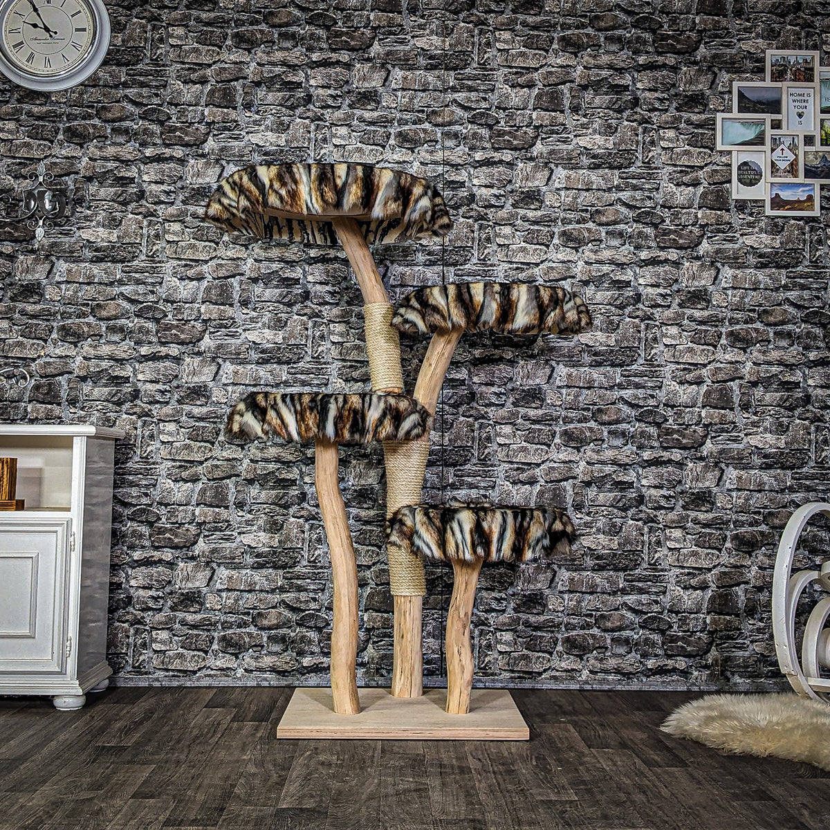 Naturkratzbaum 3967 Kratzbaum Natur Holz Design 145 cm hoch Katzenbaum