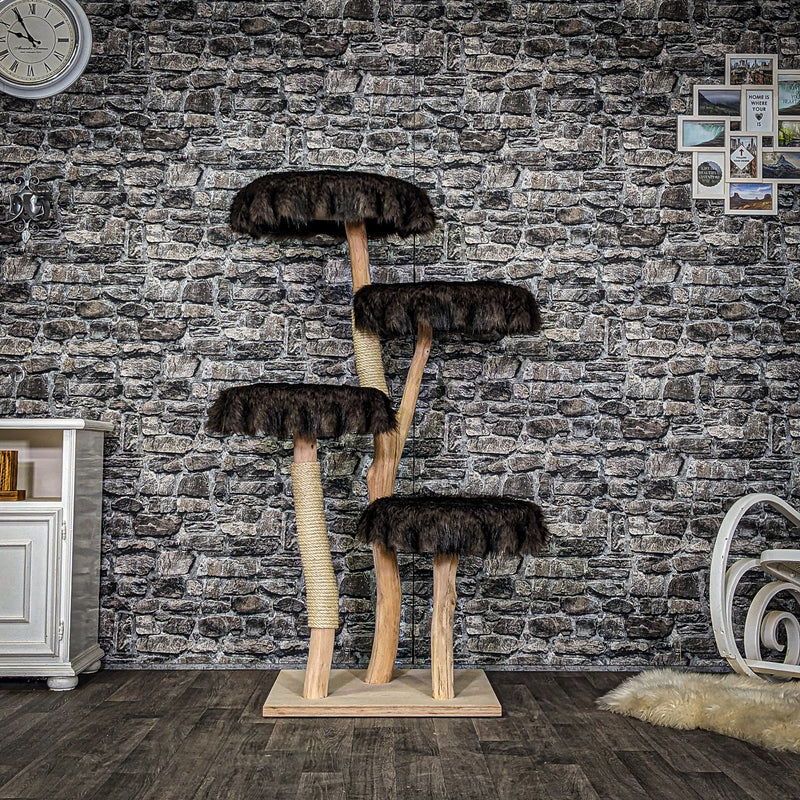 Naturkratzbaum 4012 Kratzbaum Natur Holz Design 145 cm hoch Katzenbaum