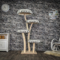 Naturkratzbaum 4015 Kratzbaum Natur Holz Design 175 cm hoch Katzenbaum