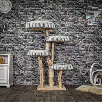 Naturkratzbaum 4021 Kratzbaum Natur Holz Design 145 cm hoch Katzenbaum