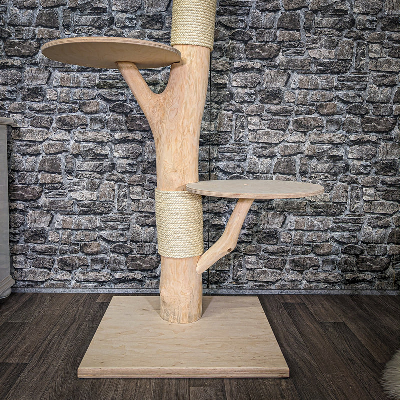 Naturkratzbaum 4032 Kratzbaum Natur Holz Design 145 cm hoch Katzenbaum