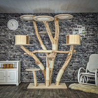 RESERVIERT - Naturkratzbaum 4074 Kratzbaum Natur Holz Design 220 cm hoch Katzenbaum