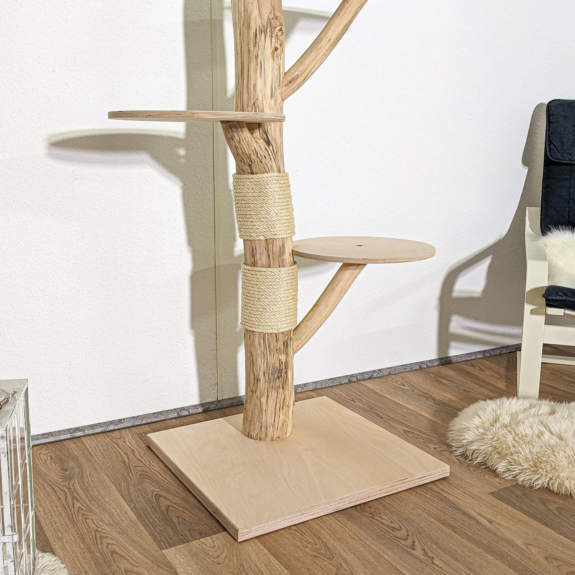 PETSITE Kratzbaum 163,8 Cm – Mit 2 Höhlen, Sitzstange & Kratzstämmen