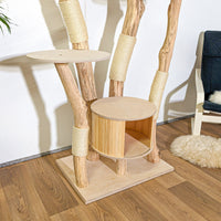 Naturkratzbaum 4191 Kratzbaum Natur Holz Design 205 cm hoch Katzenbaum