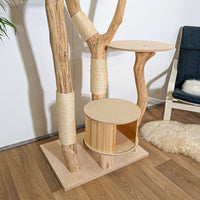 Naturkratzbaum 4251 Kratzbaum Natur Holz Design 210 cm hoch Katzenbaum