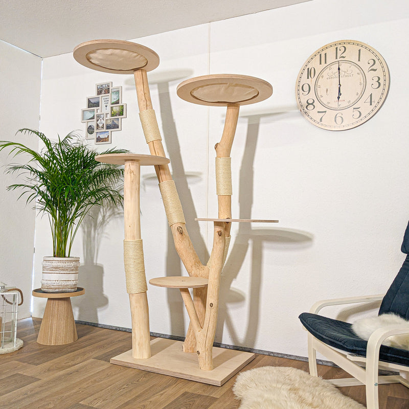 Naturkratzbaum 4261 Kratzbaum Natur Holz Design 205 cm hoch Katzenbaum
