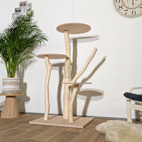 Naturkratzbaum 4315 Kratzbaum Natur Holz Design 134 cm hoch Katzenbaum