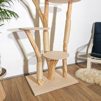 Naturkratzbaum 4360 Kratzbaum Natur Holz Design 205 cm hoch Katzenbaum