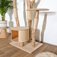 Naturkratzbaum 4385 Kratzbaum Natur Holz Design 210 cm hoch Katzenbaum