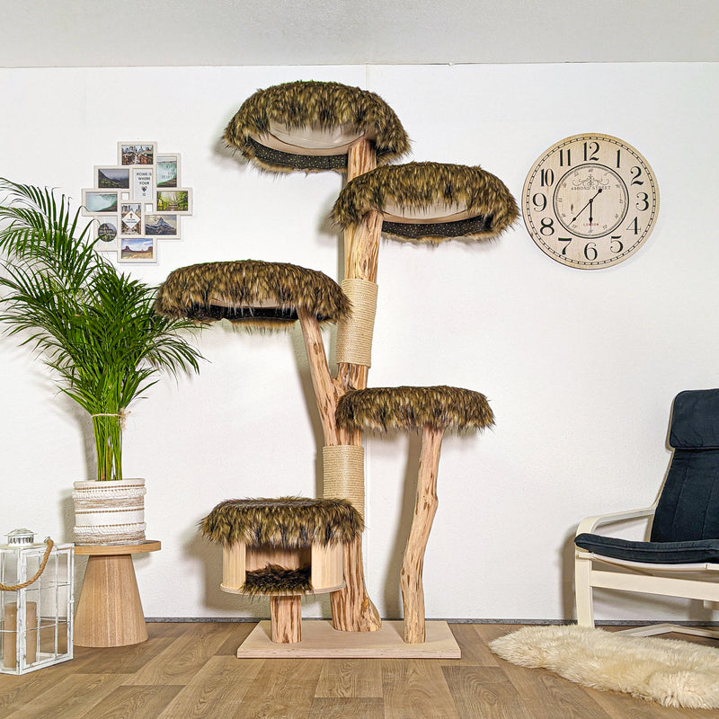 Naturkratzbaum 4394 Kratzbaum Natur Holz Design 205 cm hoch Katzenbaum