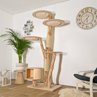 Naturkratzbaum 4394 Kratzbaum Natur Holz Design 205 cm hoch Katzenbaum