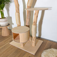 Naturkratzbaum 4398 Kratzbaum Natur Holz Design 173 cm hoch Katzenbaum