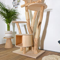 Naturkratzbaum 4402 Kratzbaum Natur Holz Design 195 cm hoch Katzenbaum