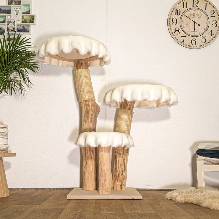 Naturkratzbaum 4484 Kratzbaum Natur Holz Design 135 cm hoch Katzenbaum