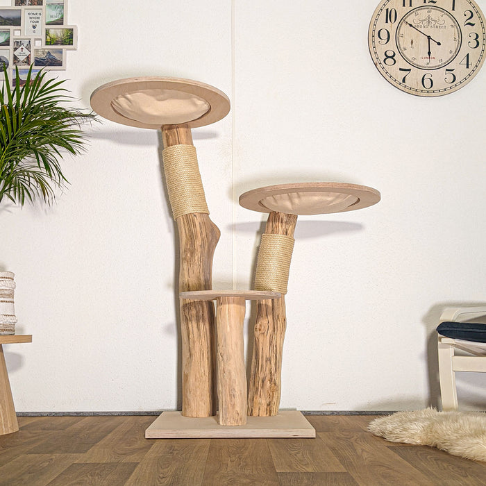 Naturkratzbaum 4484 Kratzbaum Natur Holz Design 135 cm hoch Katzenbaum
