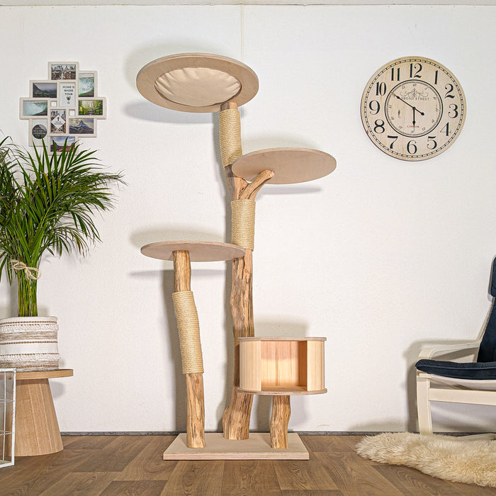 Naturkratzbaum 4487 Kratzbaum Natur Holz Design 175 cm hoch Katzenbaum