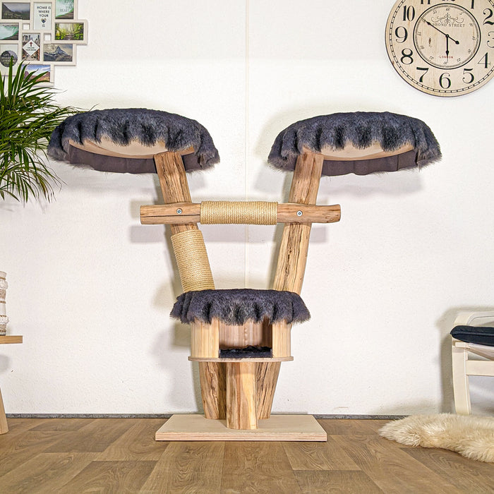 Naturkratzbaum 4488 Kratzbaum Natur Holz Design 120 cm hoch Katzenbaum