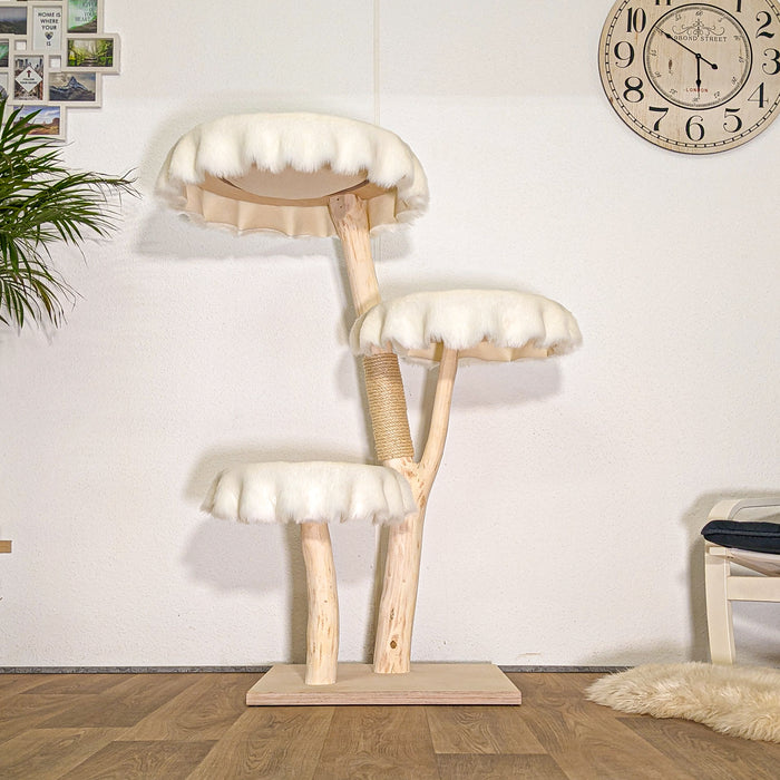 Naturkratzbaum 4489 Kratzbaum Natur Holz Design 134 cm hoch Katzenbaum