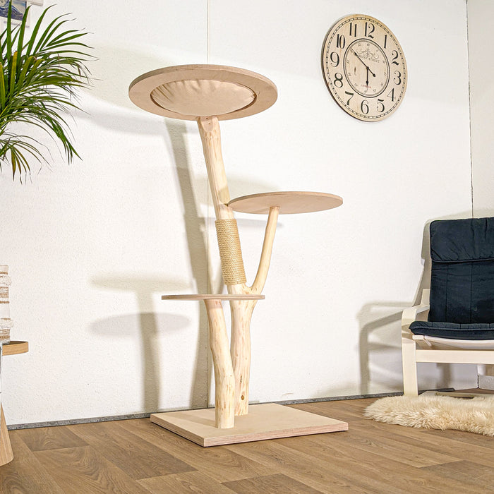 Naturkratzbaum 4489 Kratzbaum Natur Holz Design 134 cm hoch Katzenbaum