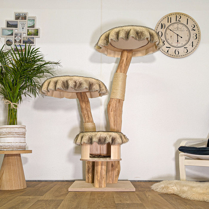 Naturkratzbaum 4491 Kratzbaum Natur Holz Design 153 cm hoch Katzenbaum