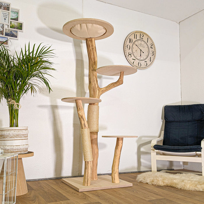 Naturkratzbaum 4492 Kratzbaum Natur Holz Design 175 cm hoch Katzenbaum