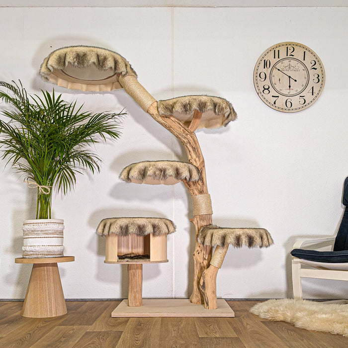 Naturkratzbaum 4493 Kratzbaum Natur Holz Design 180 cm hoch Katzenbaum