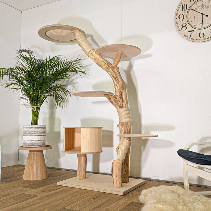 Naturkratzbaum 4493 Kratzbaum Natur Holz Design 180 cm hoch Katzenbaum