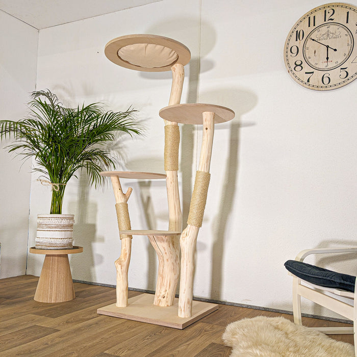 Naturkratzbaum 4494 Kratzbaum Natur Holz Design 174 cm hoch Katzenbaum