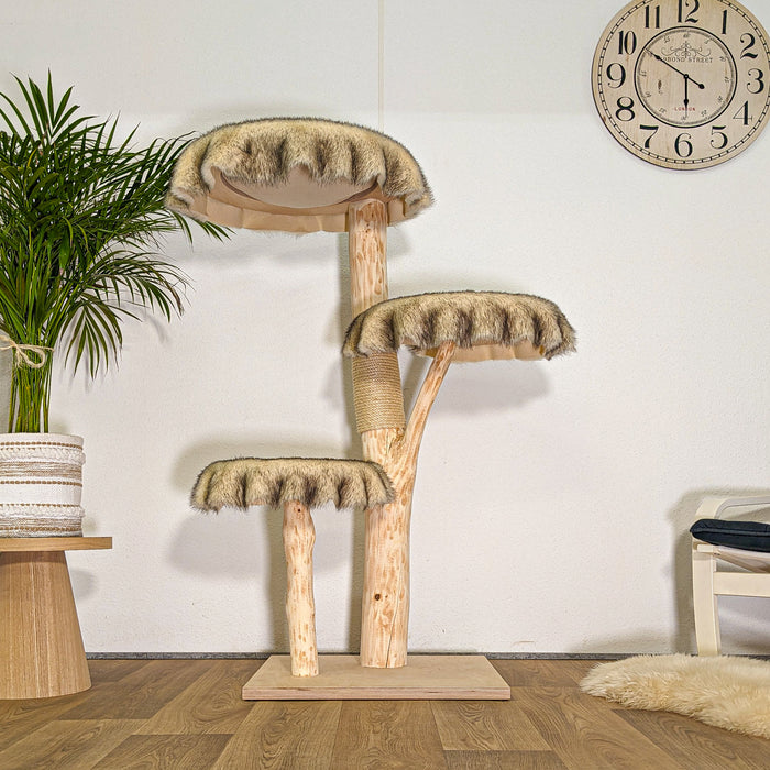 Naturkratzbaum 4496 Kratzbaum Natur Holz Design 135 cm hoch Katzenbaum