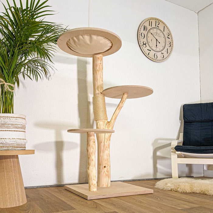 Naturkratzbaum 4496 Kratzbaum Natur Holz Design 135 cm hoch Katzenbaum