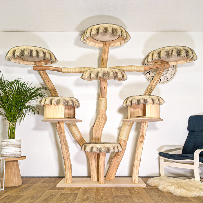 Naturkratzbaum 4497 Kratzbaum Natur Holz Design 210 cm hoch Katzenbaum